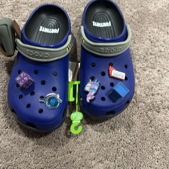 Fortnite crocs!!Men’s size 7. Women’s 9 One of a kind. NWT